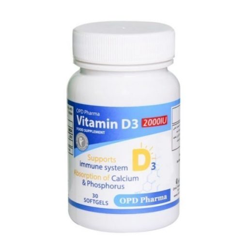 سافت‌ژل ویتامین D3 دوهزار او پی دی فارما